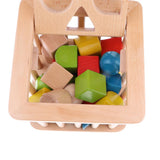 Maxbell Wooden Box of Montessori Geometric Building Block Color Shape Learning Toy