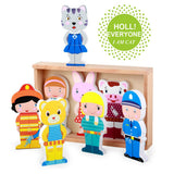 Max Wooden Magnetic Cartoon Animals People Matching Game Kids Toy Education