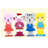 Max Wooden Magnetic Cartoon Animals People Matching Game Kids Toy Education