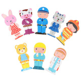 Max Wooden Magnetic Cartoon Animals People Matching Game Kids Toy Education