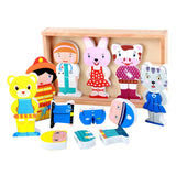 Max Wooden Magnetic Cartoon Animals People Matching Game Kids Toy Education