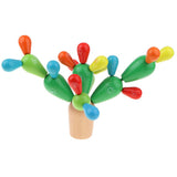 Max Wooden Cactus Alphabet Blocks Stacking Balance Beam Kids Early Learning Toy