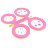 Maxbell Kids Butterfly Drum Hand Percussion Orff Musical Instrument Toy Rose Red