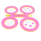 Maxbell Kids Butterfly Drum Hand Percussion Orff Musical Instrument Toy Rose Red