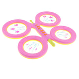 Maxbell Kids Butterfly Drum Hand Percussion Orff Musical Instrument Toy Rose Red