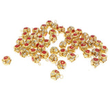 Maxbell 50 PCS Red Ball-flower Jingle Bells DIY Christmas Decor Crafts Toy 12mm