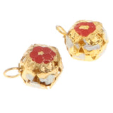 Maxbell 50 PCS Red Ball-flower Jingle Bells DIY Christmas Decor Crafts Toy 12mm