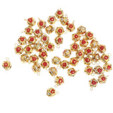 Maxbell 50 PCS Red Ball-flower Jingle Bells DIY Christmas Decor Crafts Toy 12mm