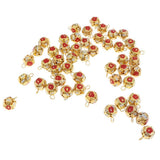 Maxbell 50 PCS Red Ball-flower Jingle Bells DIY Christmas Decor Crafts Toy 12mm