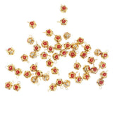 Maxbell 50 PCS Red Ball-flower Jingle Bells DIY Christmas Decor Crafts Toy 12mm