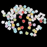 Maxbell 100pcs Cute Mixed Color Apple 2 Holes Wooden Buttons Crafts Embellishment