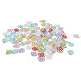 Maxbell 100pcs Cute Mixed Color Apple 2 Holes Wooden Buttons Crafts Embellishment