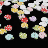 Maxbell 100pcs Cute Mixed Color Apple 2 Holes Wooden Buttons Crafts Embellishment