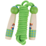 Maxbell Adjustable Skipping Jump Rope Wooden Handle Rope Fitness Equipment - Green