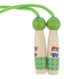Maxbell Adjustable Skipping Jump Rope Wooden Handle Rope Fitness Equipment - Green