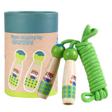 Maxbell Adjustable Skipping Jump Rope Wooden Handle Rope Fitness Equipment - Green