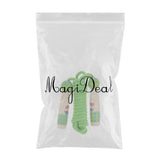 Maxbell Adjustable Skipping Jump Rope Wooden Handle Rope Fitness Equipment - Green