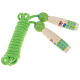 Maxbell Adjustable Skipping Jump Rope Wooden Handle Rope Fitness Equipment - Green