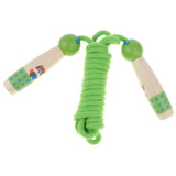 Maxbell Adjustable Skipping Jump Rope Wooden Handle Rope Fitness Equipment - Green