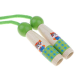 Maxbell Adjustable Skipping Jump Rope Wooden Handle Rope Fitness Equipment - Green