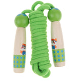 Maxbell Adjustable Skipping Jump Rope Wooden Handle Rope Fitness Equipment - Green