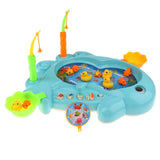 Maxbell 15x Electric Musical Fish Pool Baby Magnetic Fishing Pretend Water Toy Blue