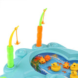Maxbell 15x Electric Musical Fish Pool Baby Magnetic Fishing Pretend Water Toy Blue