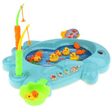 Maxbell 15x Electric Musical Fish Pool Baby Magnetic Fishing Pretend Water Toy Blue
