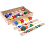 Maxbell Montessori Sensorial Material Toy -Color & Geometry Beads String Early Learn