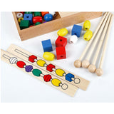 Maxbell Montessori Sensorial Material Toy -Color & Geometry Beads String Early Learn