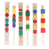 Maxbell Montessori Sensorial Material Toy -Color & Geometry Beads String Early Learn