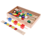 Maxbell Montessori Sensorial Material Toy -Color & Geometry Beads String Early Learn