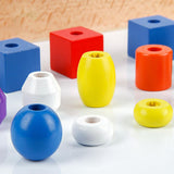 Maxbell Montessori Sensorial Material Toy -Color & Geometry Beads String Early Learn