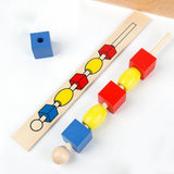Maxbell Montessori Sensorial Material Toy -Color & Geometry Beads String Early Learn