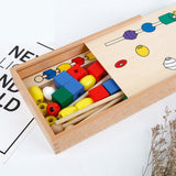 Maxbell Montessori Sensorial Material Toy -Color & Geometry Beads String Early Learn