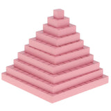Maxbell Montessori Mathematics Material Toy - Pink Wooden Cubic Tower Blocks Set
