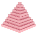 Maxbell Montessori Mathematics Material Toy - Pink Wooden Cubic Tower Blocks Set