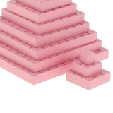 Maxbell Montessori Mathematics Material Toy - Pink Wooden Cubic Tower Blocks Set
