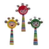 Max Orff Instrument Cute Wood Hand Jingle Bell Rattle Drum Kids Sound Toy Yellow