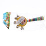 Max Orff Instrument Cute Wood Hand Jingle Bell Rattle Drum Kids Sound Toy Yellow
