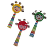 Max Orff Instrument Cute Wood Hand Jingle Bell Rattle Drum Kids Sound Toy Yellow