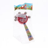 Max Orff Instrument Cute Wood Hand Jingle Bell Rattle Drum Kids Sound Toy Red