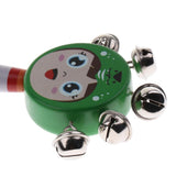 Max Orff Instrument Cute Wood Hand Jingle Bell Rattle Drum Kids Sound Toy Green