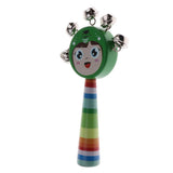 Max Orff Instrument Cute Wood Hand Jingle Bell Rattle Drum Kids Sound Toy Green