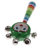 Max Orff Instrument Cute Wood Hand Jingle Bell Rattle Drum Kids Sound Toy Green