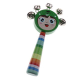 Max Orff Instrument Cute Wood Hand Jingle Bell Rattle Drum Kids Sound Toy Green