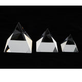 Max 60mm Clear Crystal Glass Pyramid Prism Craft Statue Home Decor Paperweight