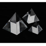 Max 60mm Clear Crystal Glass Pyramid Prism Craft Statue Home Decor Paperweight