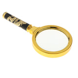 Maxbell Vintage Magnification 10X Dragon Pattern Reading Magnifier Jewelry Loupe Magnifying Glass 70mm  Science Nature Toy