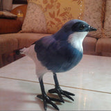 Maxbell Realistic Faux Fur Butcherbird Animal Model Figures DIY Home Decor Black